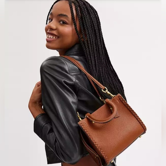 🎀Authentic Coach Rogue 20 With Braid. Pebble Leather/Brass/Burnished Amber✨️ - Picture 9 of 16